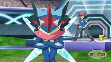 Ash's Greninja vs Alain's Mega Charizard X Final Match .